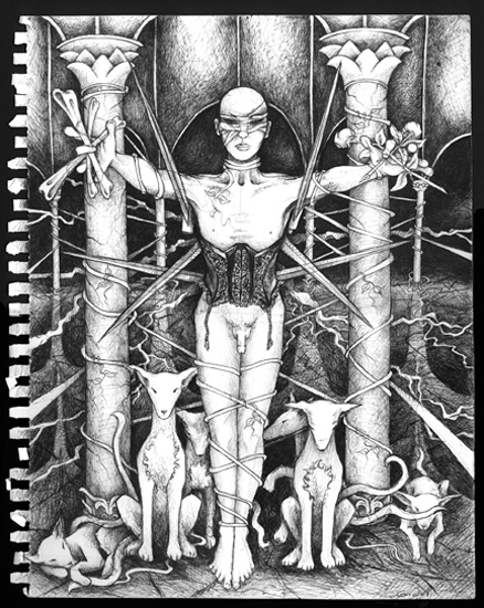 figure-withdogs&sword